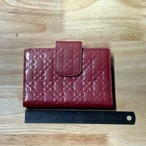 NWT Coach CC Embossed Patent Leather Clasp Wallet Pink/Silver